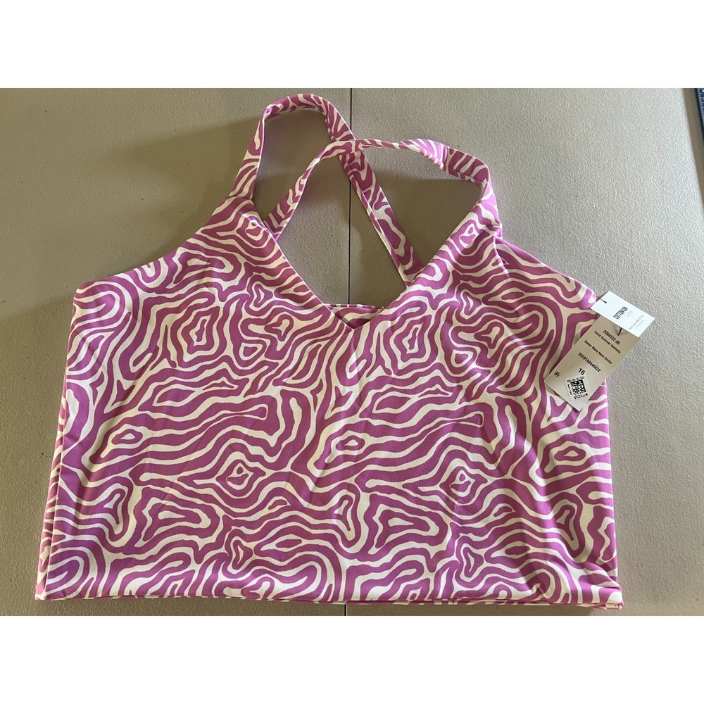 Cotton On Womens Size 16 Curve Summer Vestlette Dense Wave Neon Orchid Tank Top